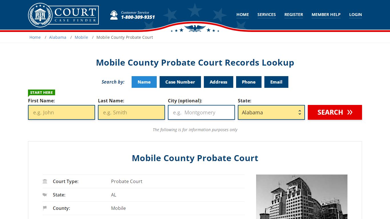 Mobile County Probate Court Records Lookup - CourtCaseFinder.com